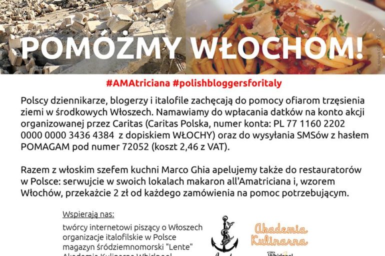 Akcja #AMAtriciana: pomóżmy Włochom